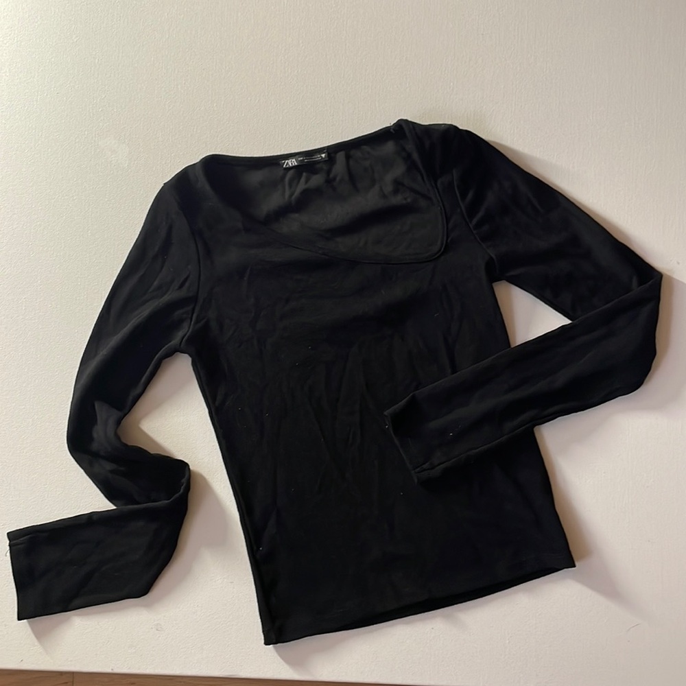 Zara asymmetrical neck line, women’s top